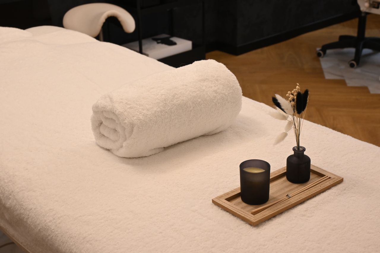 A calm treatment room at the spa